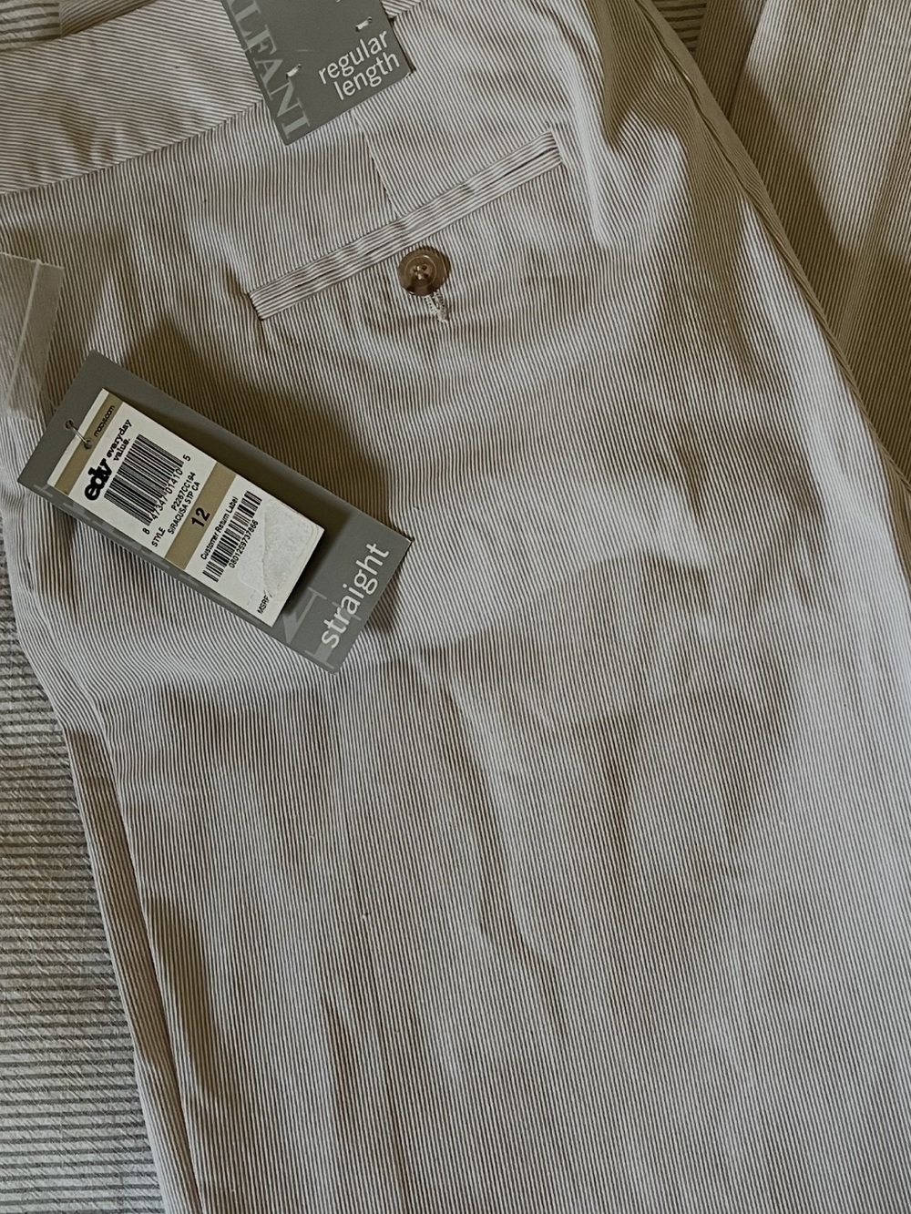 Alfani Beige Pinstripe Dress Pants size 12